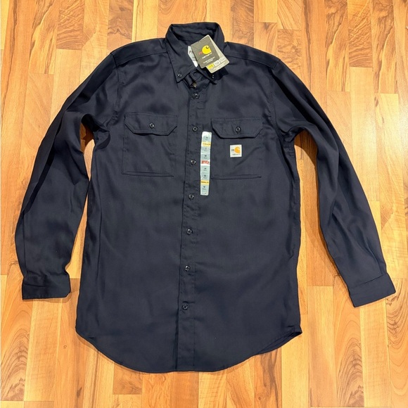 Carhartt Men's Dark navy Casual Button Down Shirt - Picture 2 of 10